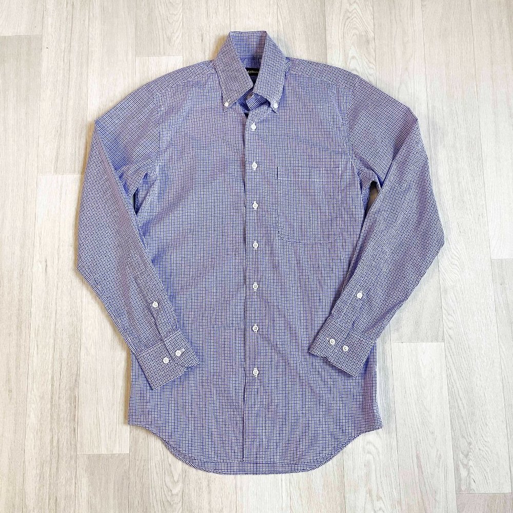 Paul Stuart Gingham Cotton Sport Shirt Size Small